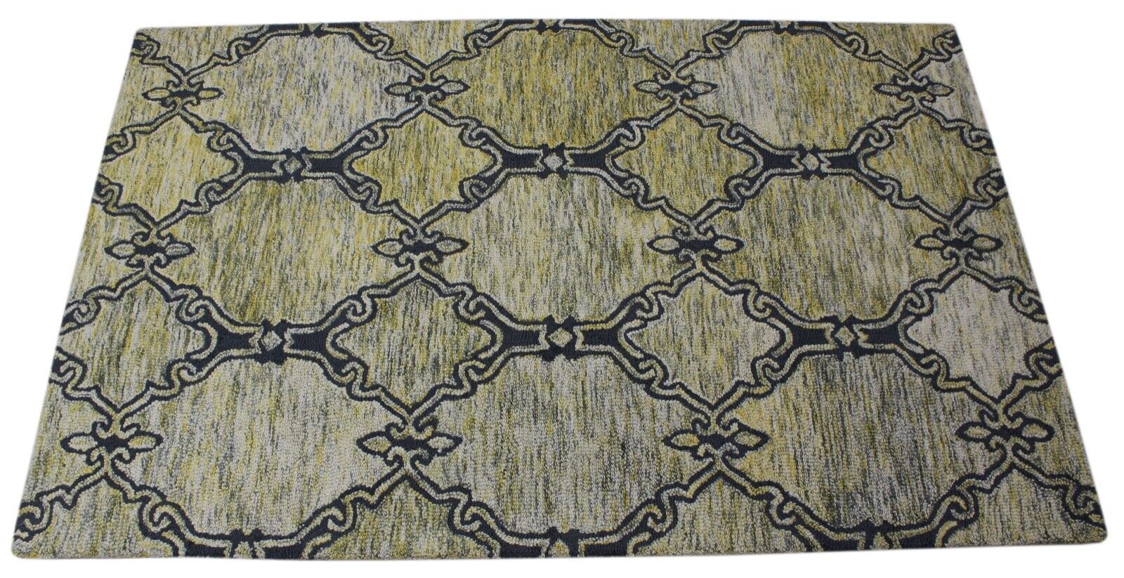 Gelb Grün Beige Teppich 100% Wolle Orientteppich 150X240 cm Handgetuftet MH921