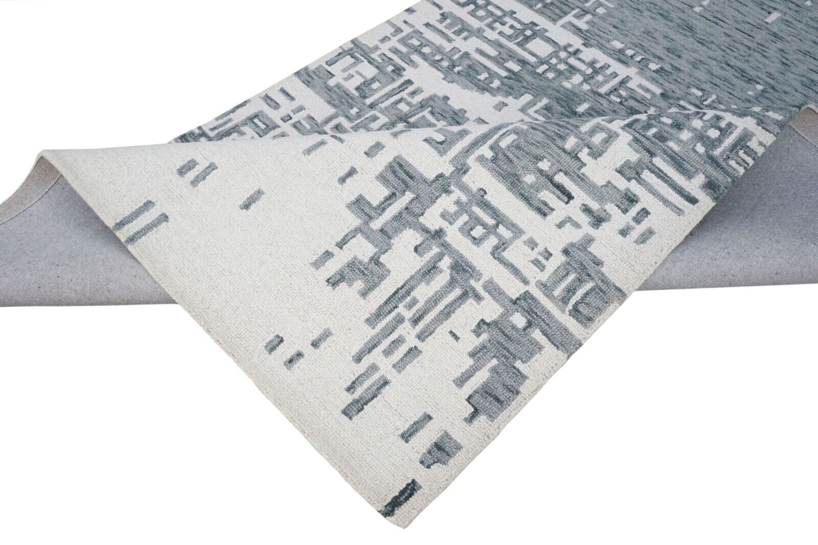 Teppich 100% Wolle Grau Beige 160X230 cm Orientteppich Handgetuftet HT308