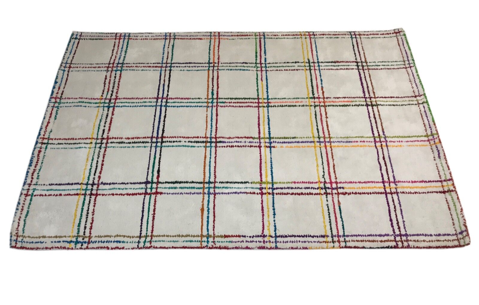 Tappeto orientale, beige, 100% lana, tappeto di design, annodato a mano, 110x170 cm