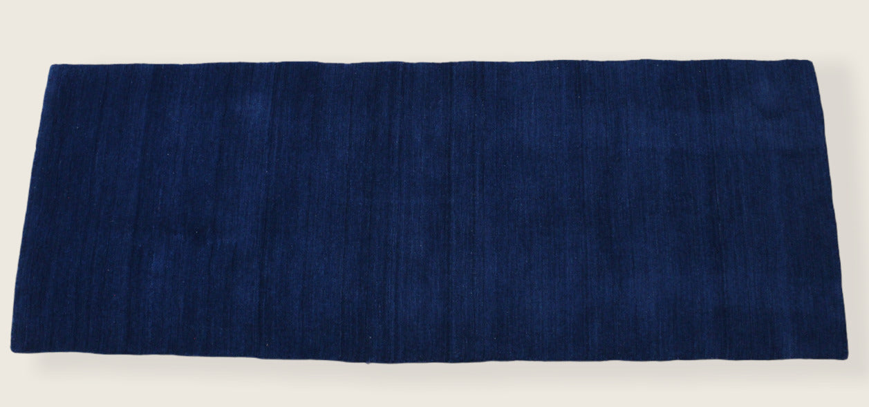 Blau Brücke 100% Wolle 75X200 cm Handgewebter Teppich Orientteppich C21