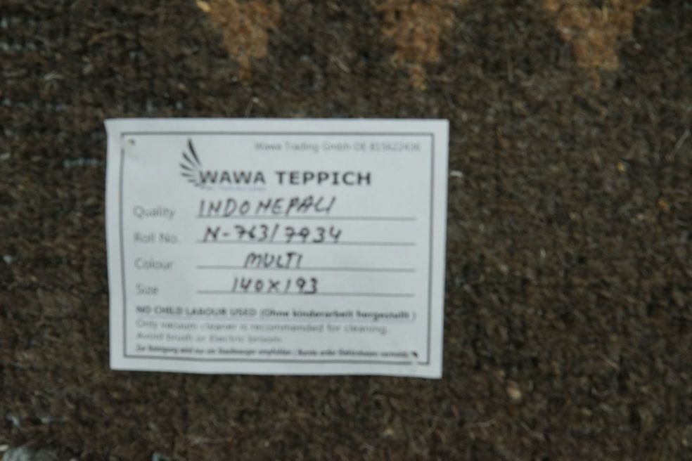 Nepal Teppich Handgeknüpft 100% Wolle Braun Beige Grau 140X195 cm N763