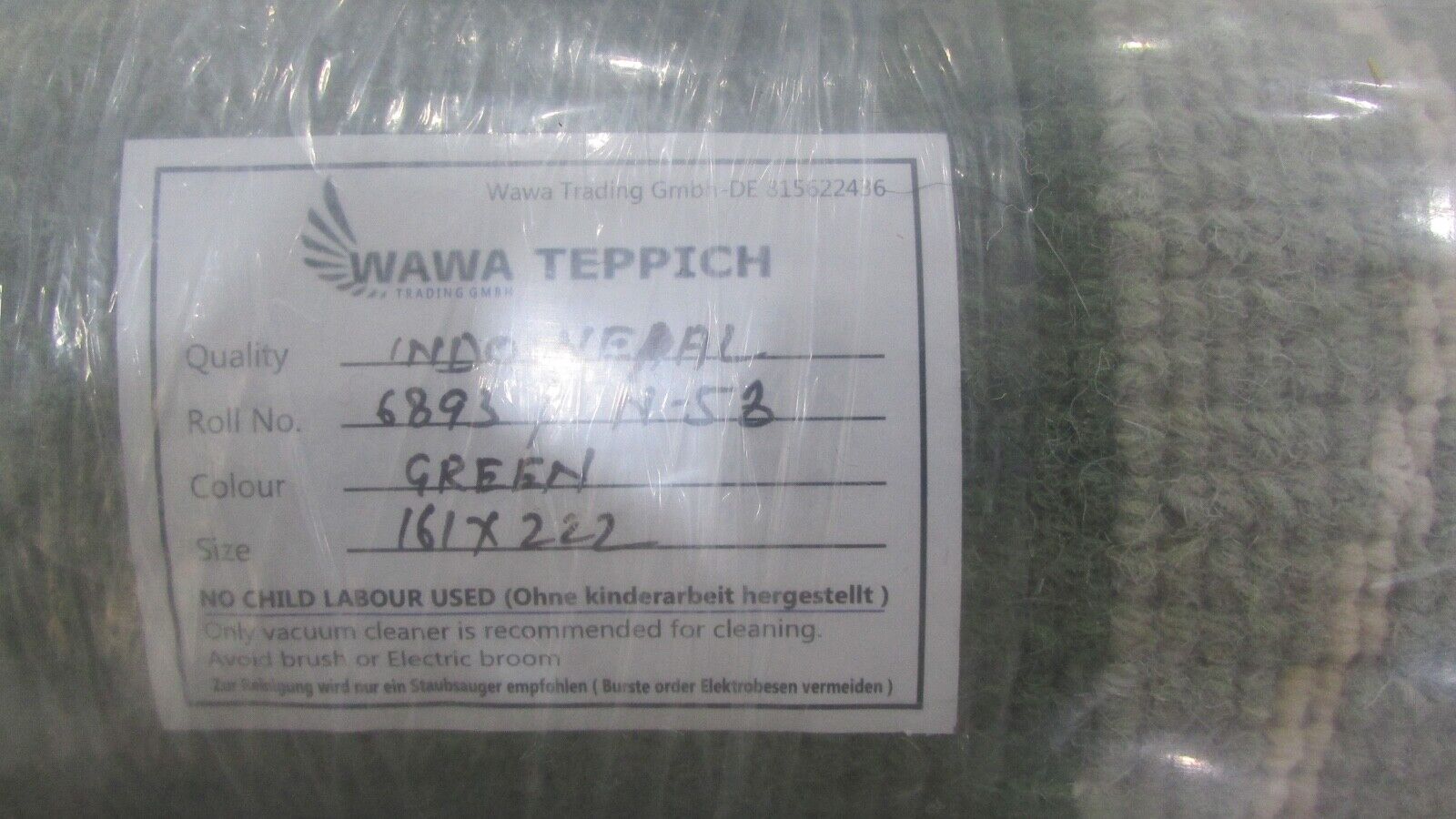 Tappeto Nepal, annodato a mano, beige/verde, 100% lana, tappeto orientale, 161x222 cm, N-58