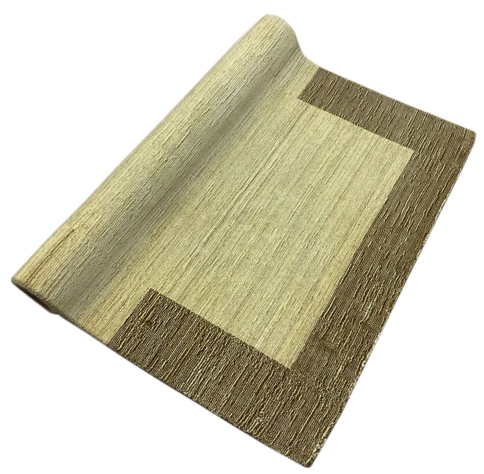 Teppich Gabbeh Beige Braun Wolle Viskose loom lori Handgewebt 118x179 cm S183