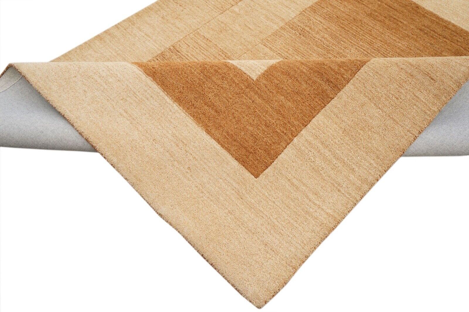 Gold Beige 160X230 cm Teppich 100% Wolle Orientteppich Handgetuftet HT186