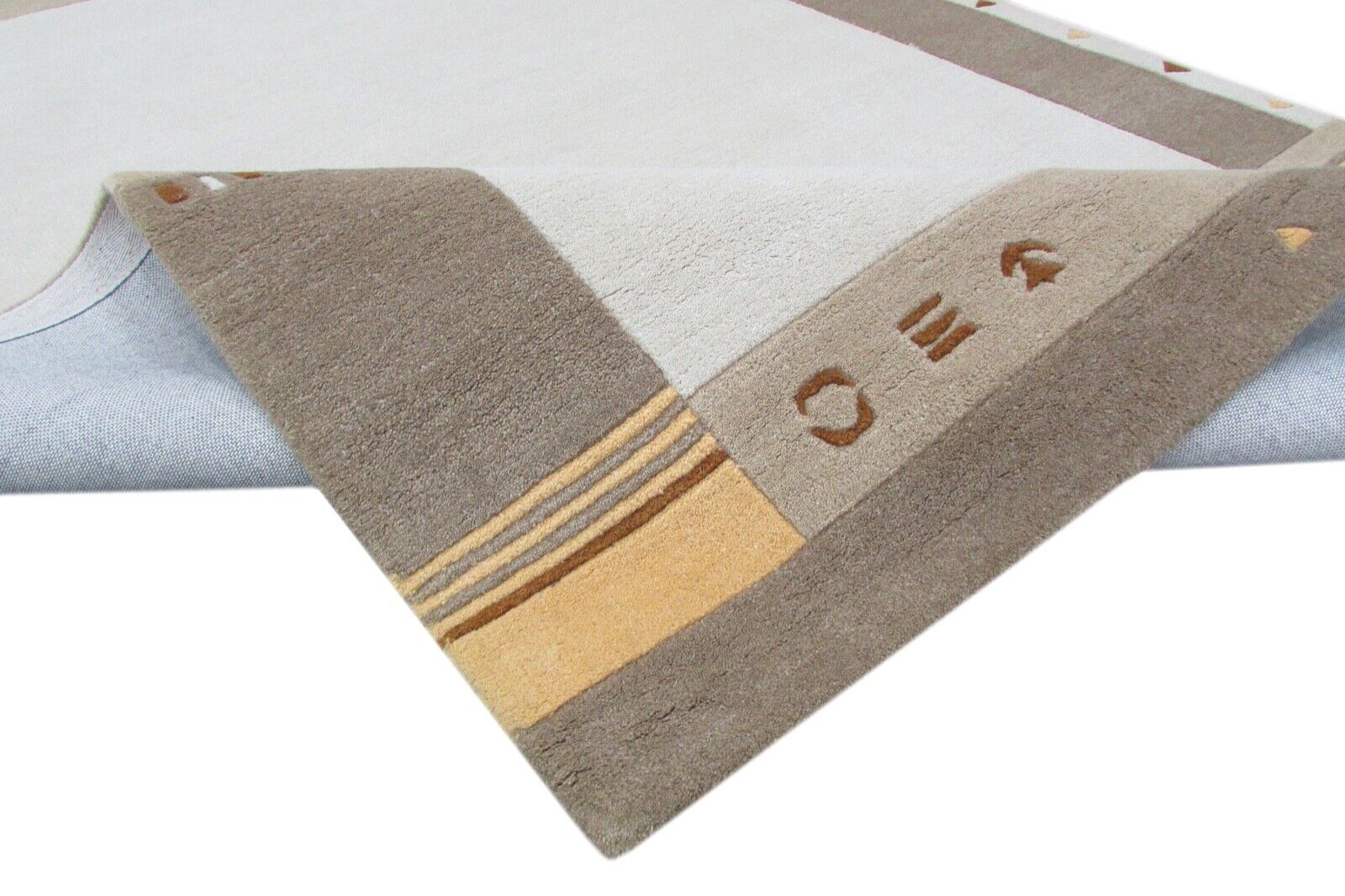 Teppich 100% Wolle Béžová 160X230 cm Orientteppich Handgetuftet Nepál vzor T858 