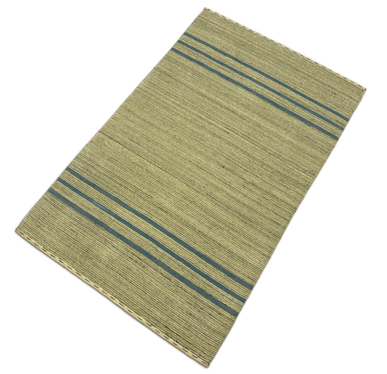 Teppich 100% Wolle Beige Grau Gabbeh lori Handgewebt 123x186 cm Naturwolle S102