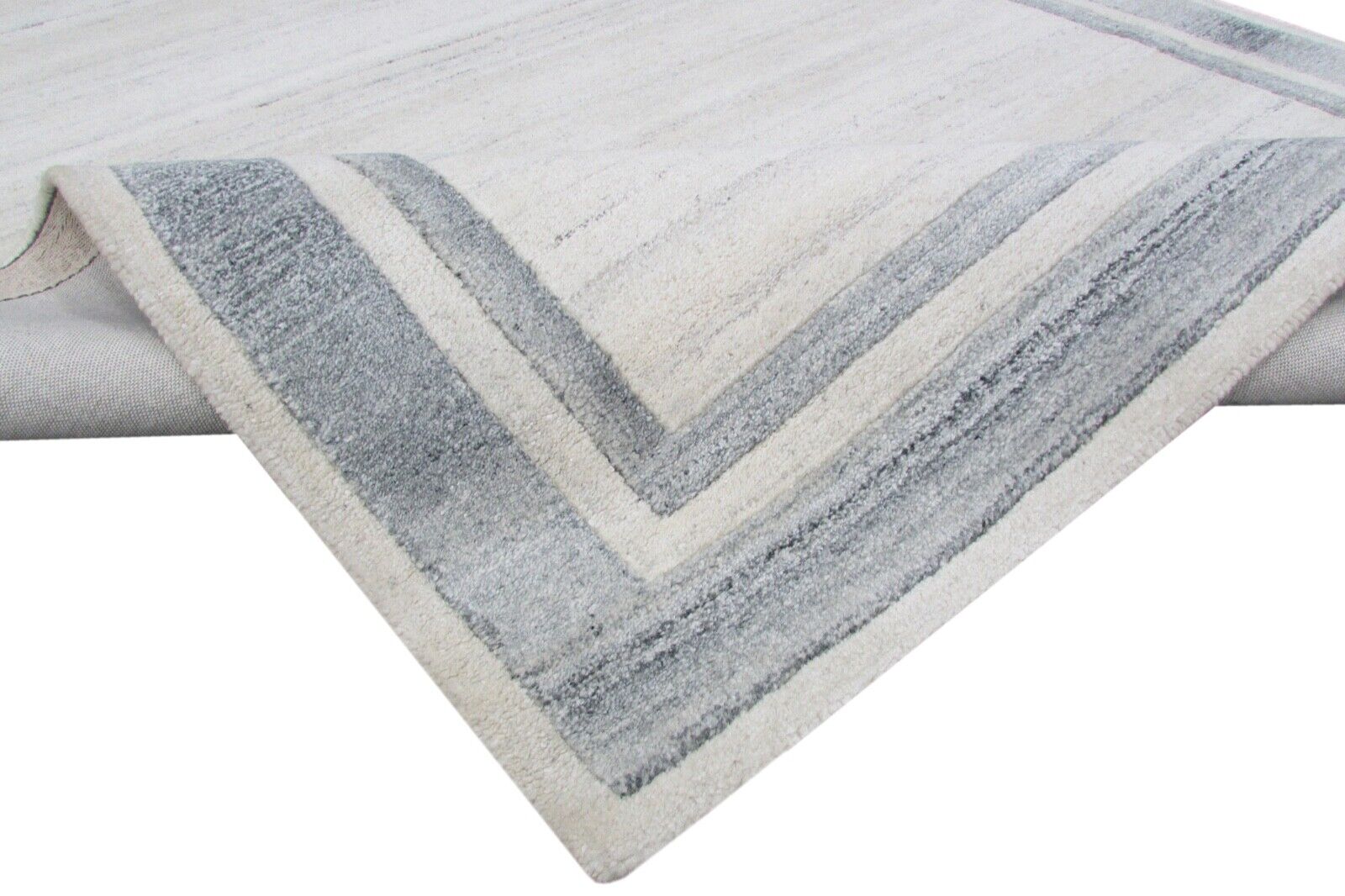 Grau Beige Teppich Wolle Beige 160X230 cm Handarbeit Handgetuftet T830