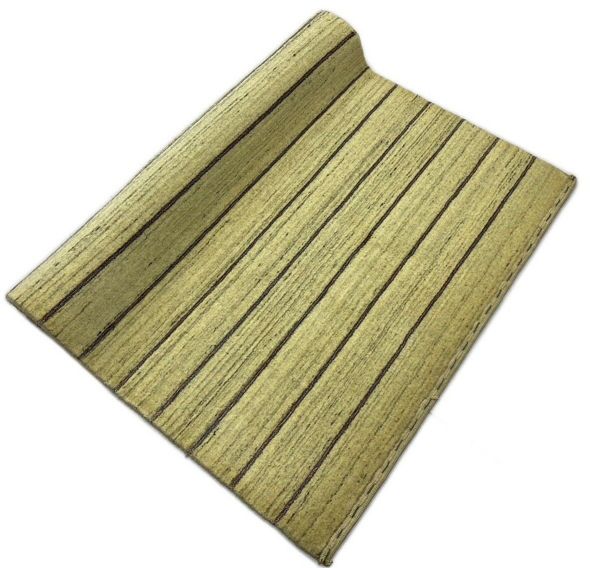 Teppich 100% Wolle Beige Blau loom lori Handgewebt 120x180 cm S43