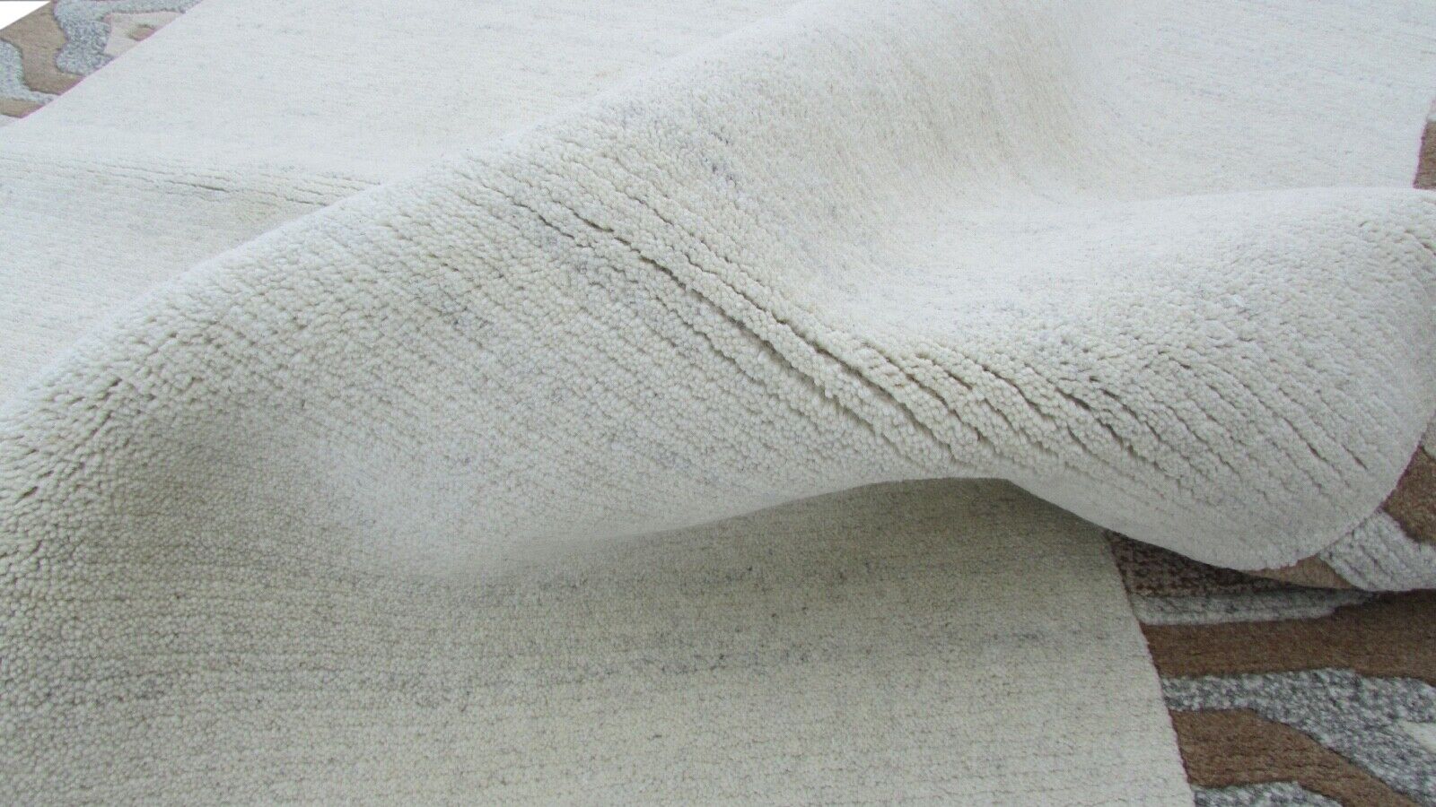 Nepal Teppich Handgeknüpft Beige Braun 100% Wolle Orientteppich 160x228 cm N-24