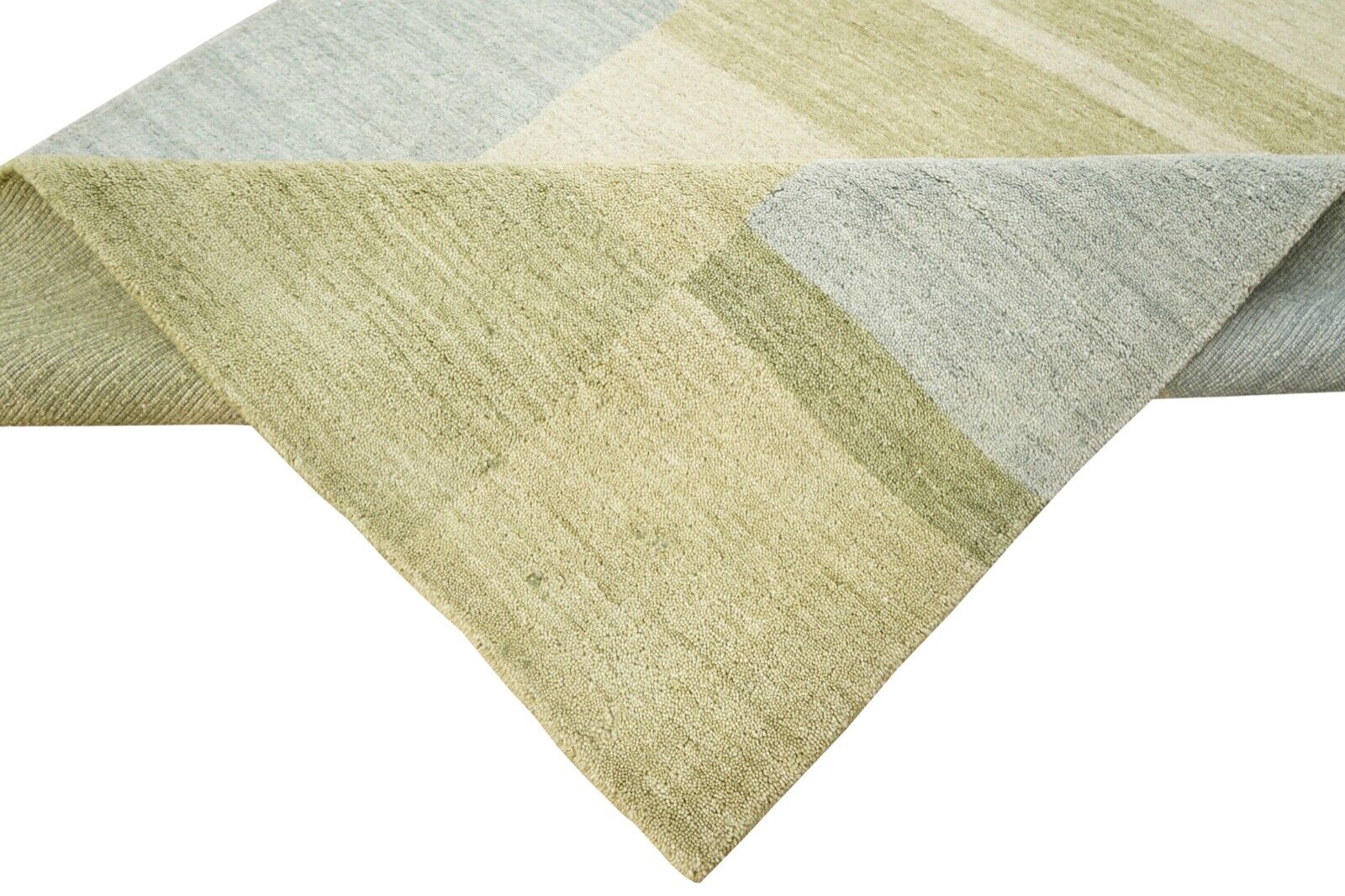 Grün Beige Teppich Handgewebt 100% Wolle 124x180 cm Orientteppich Lori Lr434