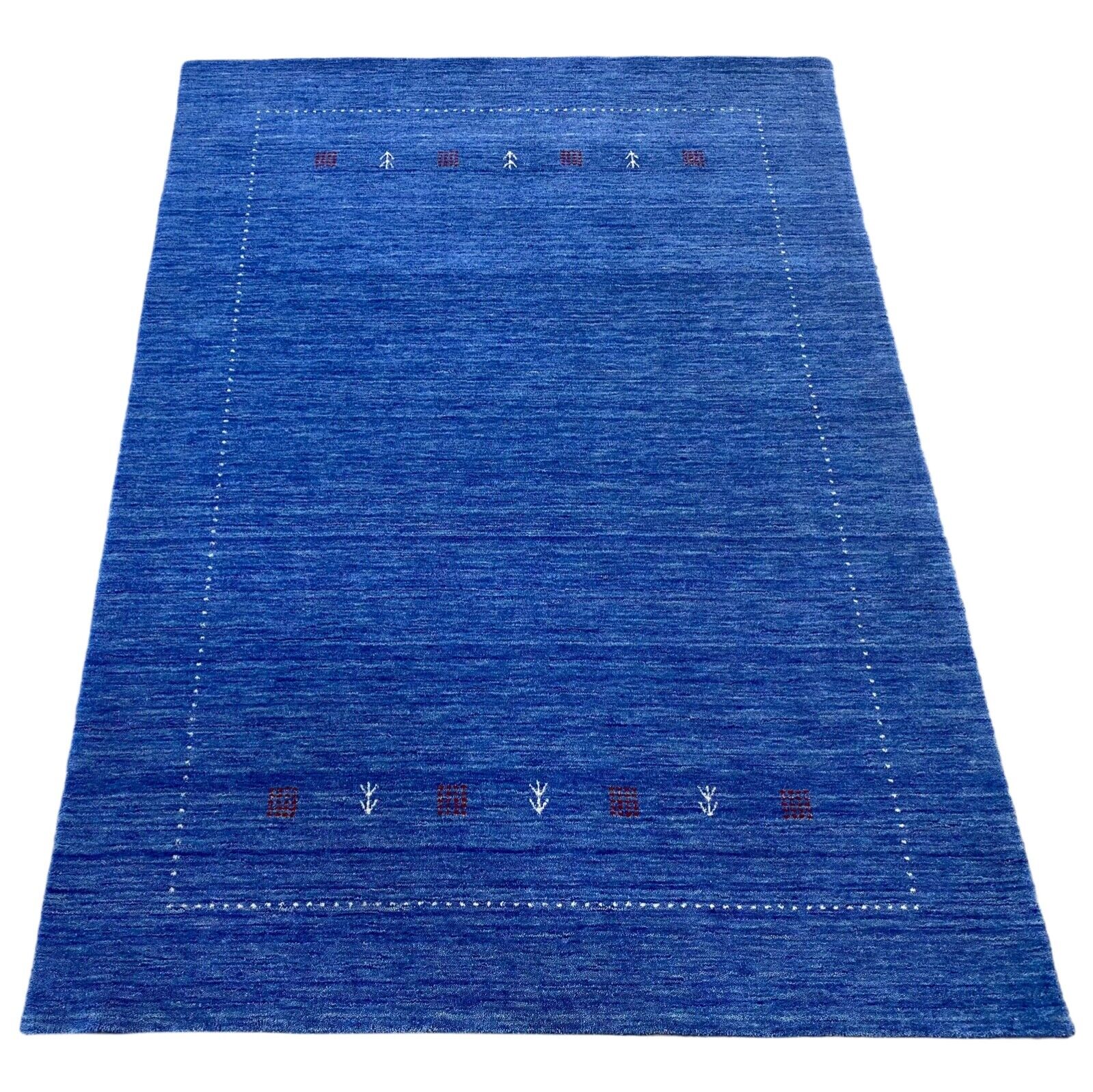 Gabbeh Teppich 100% Wolle Blau Lila Handgefertigt 170X240 cm Loom Lori WR145