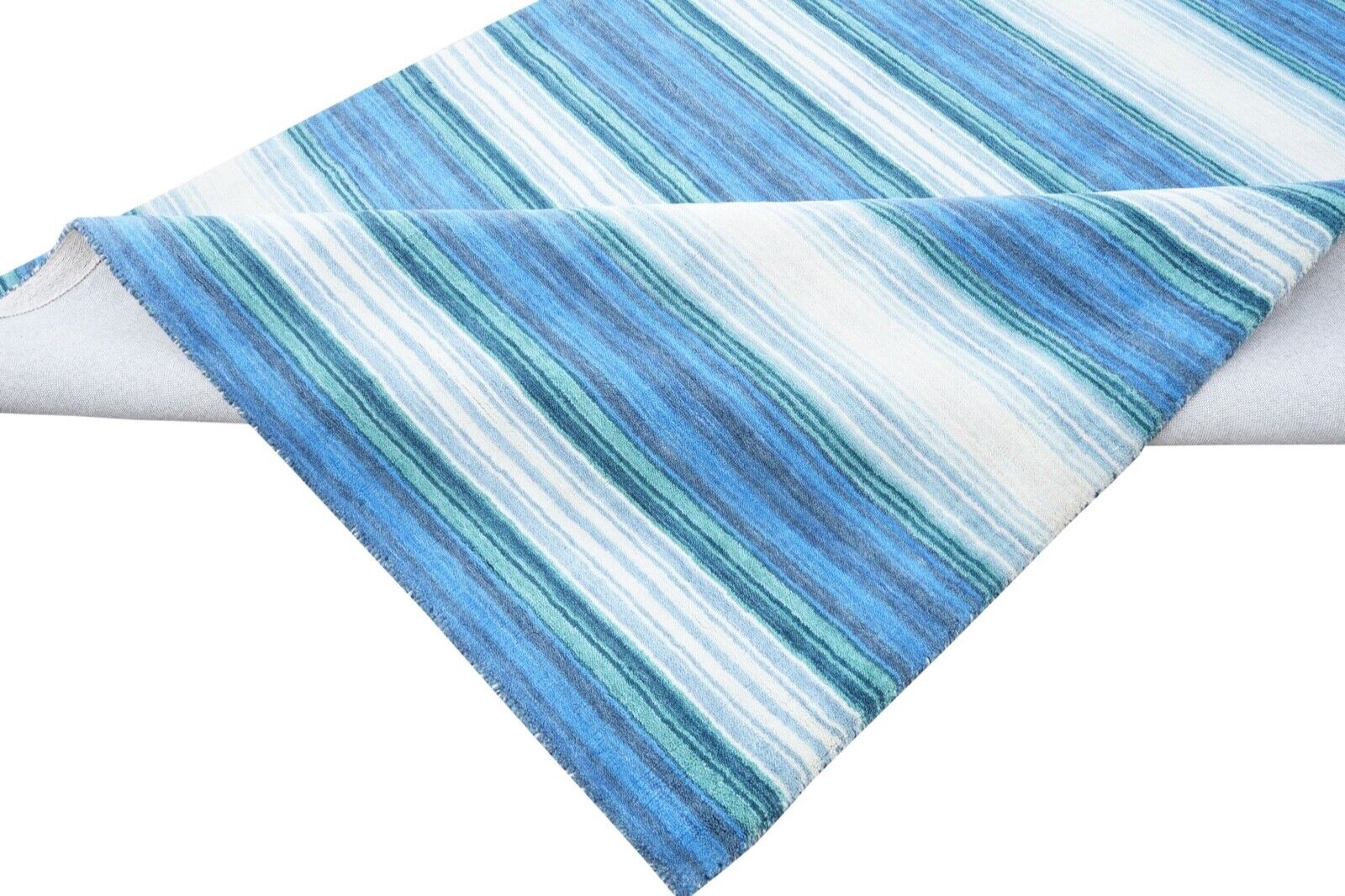 Tappeto blu-viola, 100% lana, 160x230 cm, fatto a mano, annodato a mano, HT286