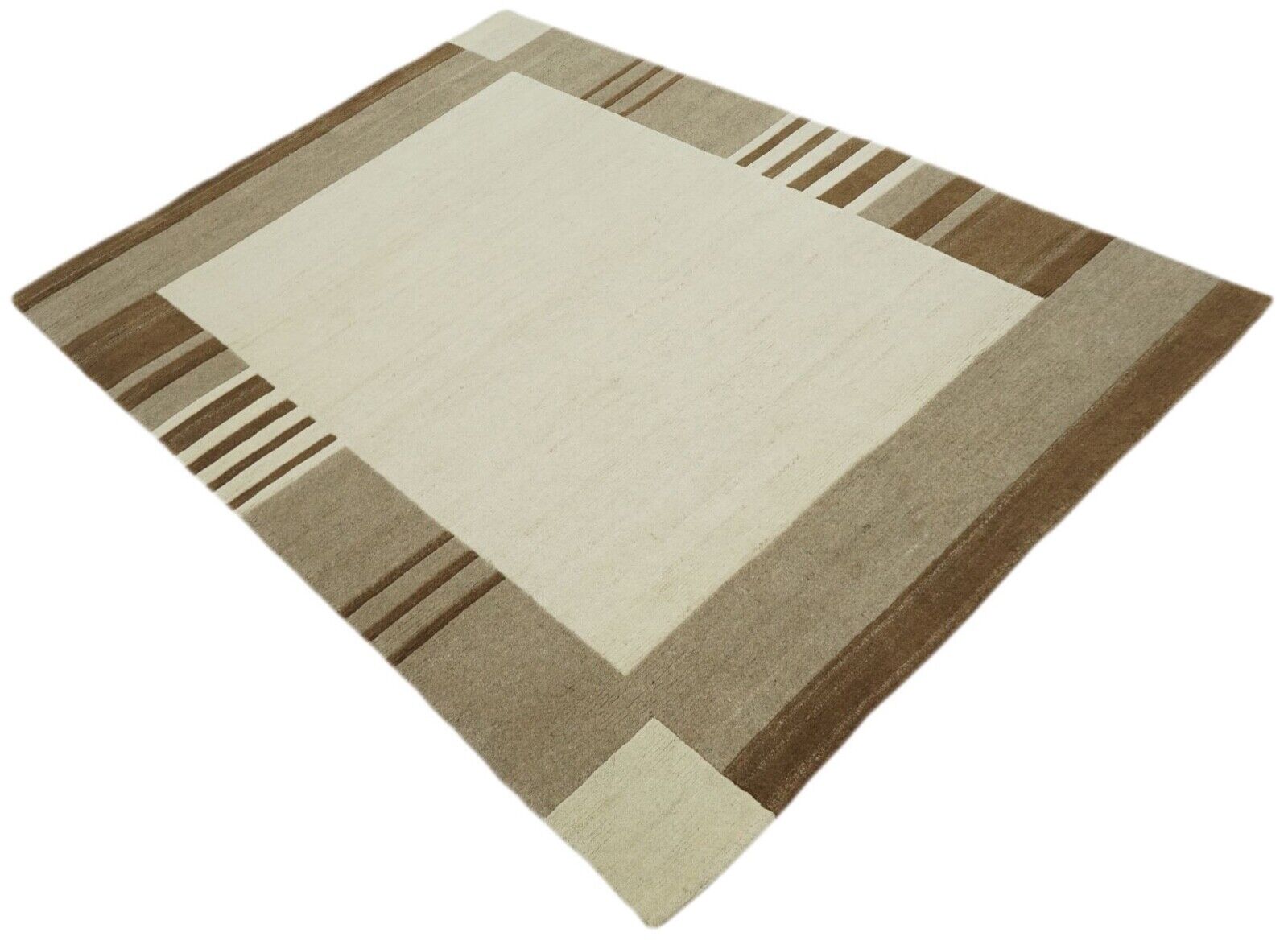 Nepal Teppich Handgeknüpft 100% Wolle Braun Beige Grau Orient 170X240 cm N775