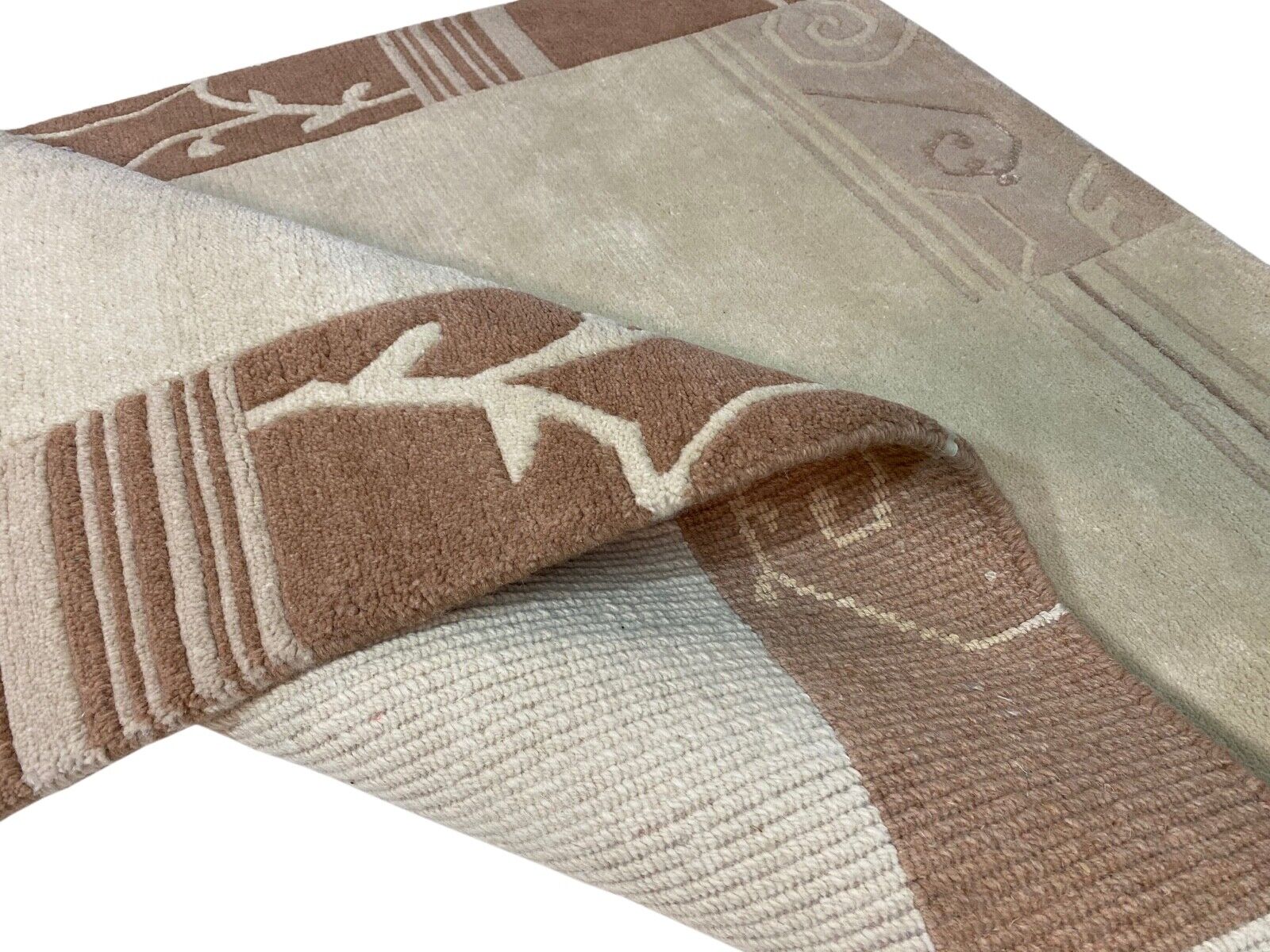 Indo Nepal Teppich Handgeknüpft Beige Braun 170X240 cm Wolle Orientteppich