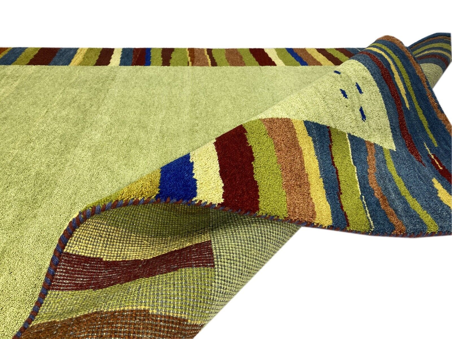 Gabbeh Teppich 100% Wolle Pista Hell Grün Handgeknüpft 170X240 cm WR33