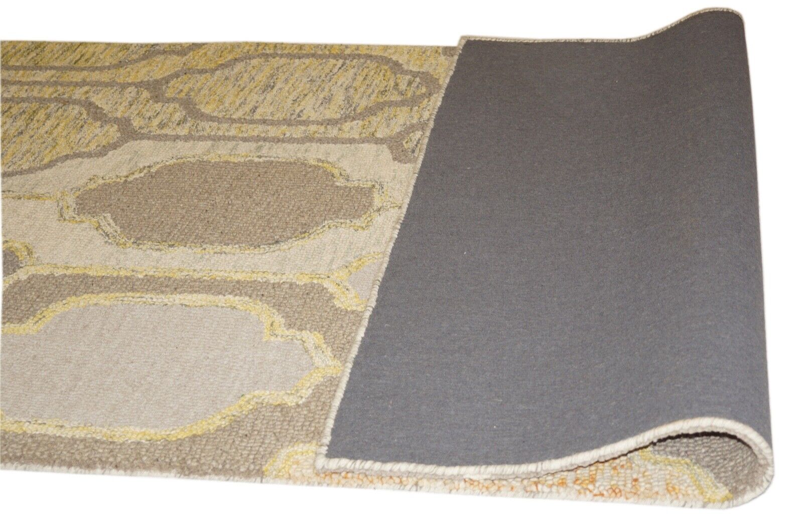 Teppich 100% Wolle 150X240 CM Braun Gelb Handarbeit Handgetuftet Loop MH847