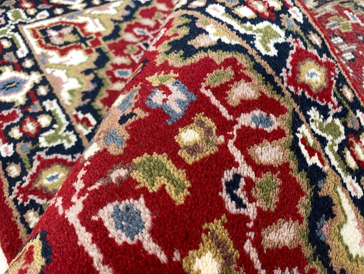 Rot Teppich Wolle Fußmatten Handgeknüpft 100% Schurwolle 70X140 cm D7