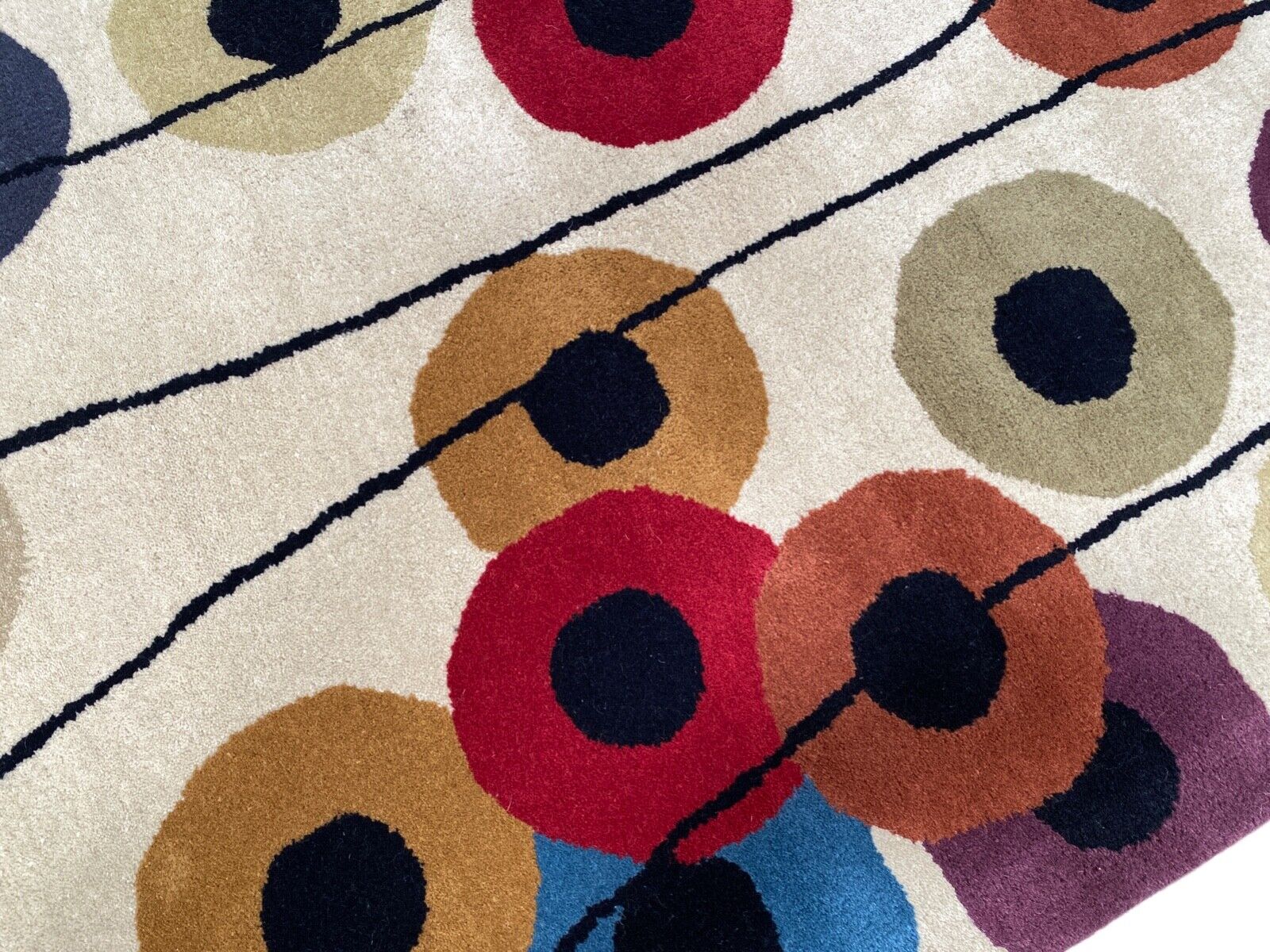 Wohnzimmer Teppich 100% Wolle Beige 200X200 cm Orientteppich Handgewebt CD 1