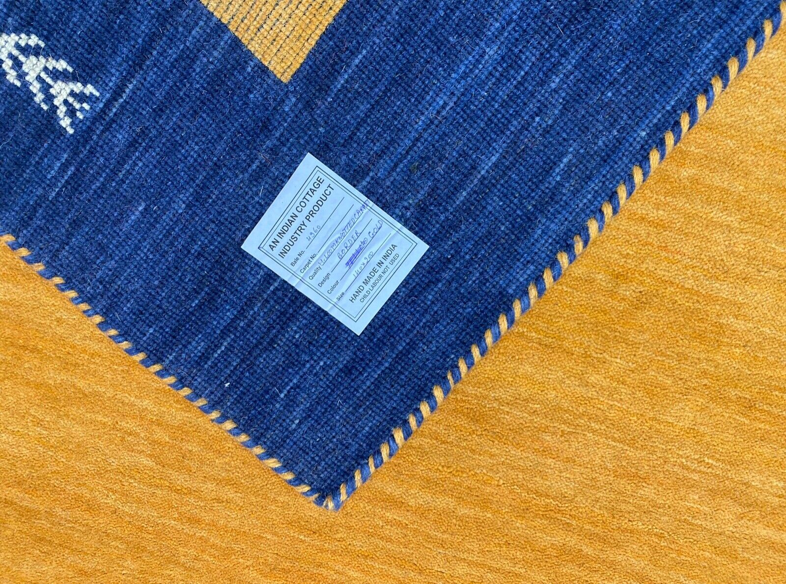 Gabbeh Teppich 100% Wolle 200x300 cm Gold Rot Béžová Handgewebt Orientteppich