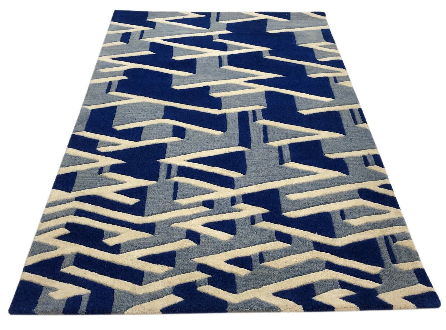 Designer Teppich 120X180 CM Handarbeit 100% Wolle Handgetuftet 3D Look Wall