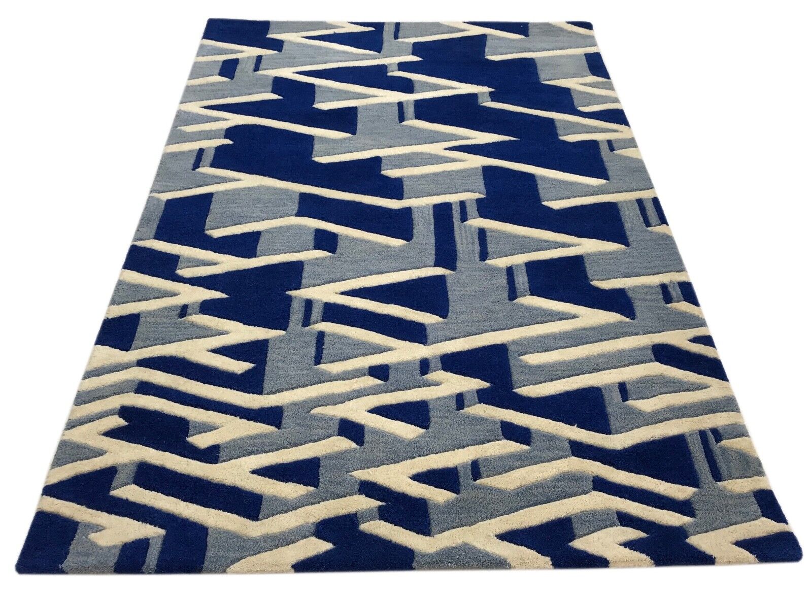 Tapis design 120x180 cm, fait main, 100% laine, tufté à la main, effet 3D