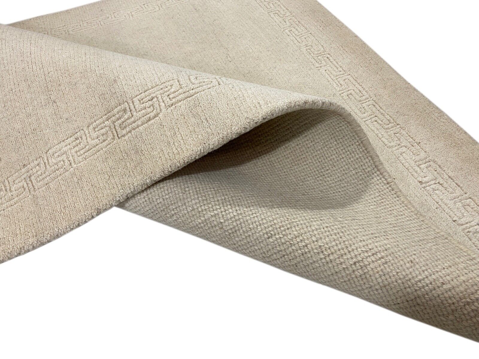 Nepal Teppich Handgeknüpft Beige 100% Wolle Orientteppich 119x182 cm N-140