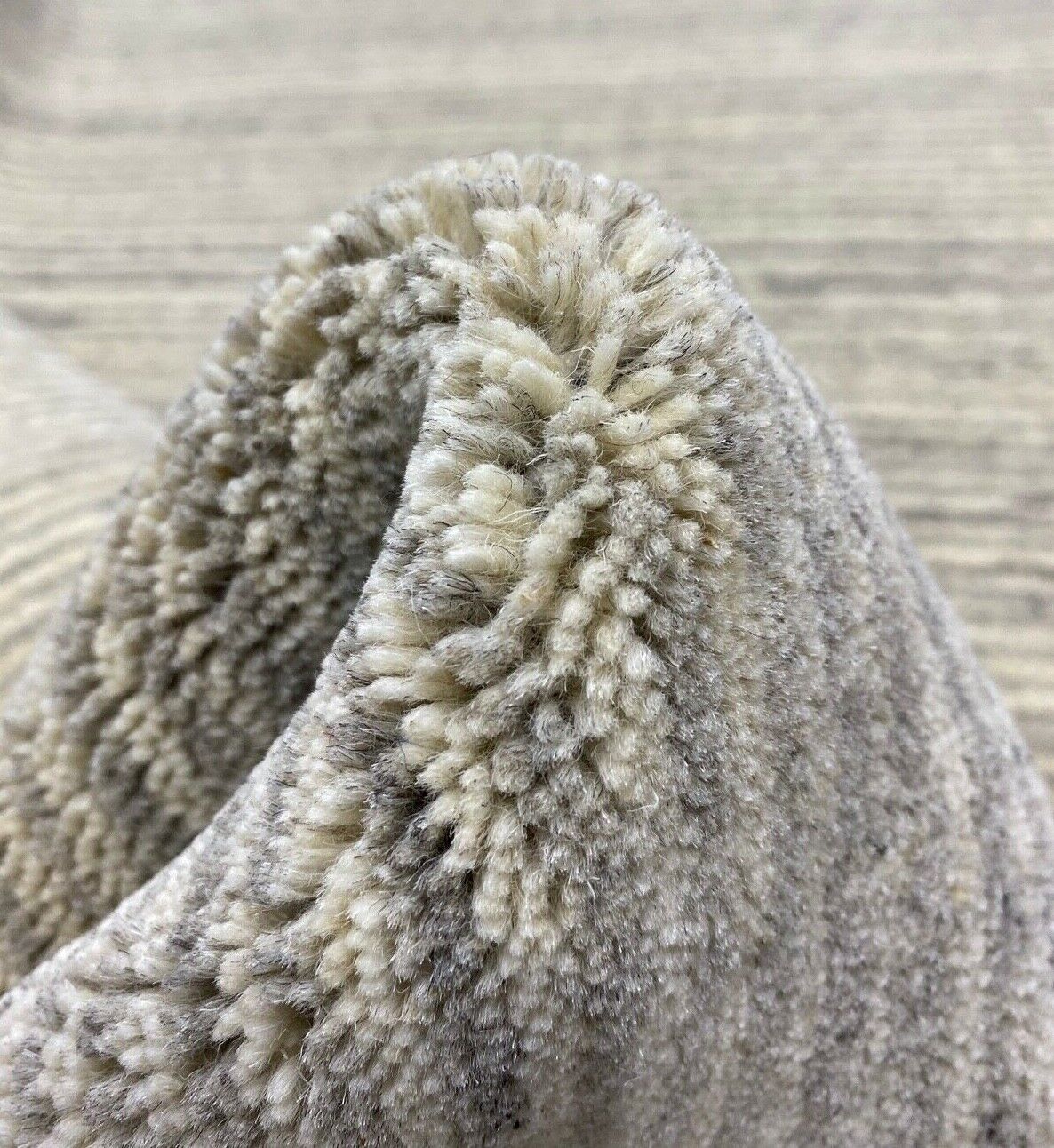 Teppich 100% Wolle Beige Grau Gabbeh lori Handgewebt 123x186 cm Naturwolle S102