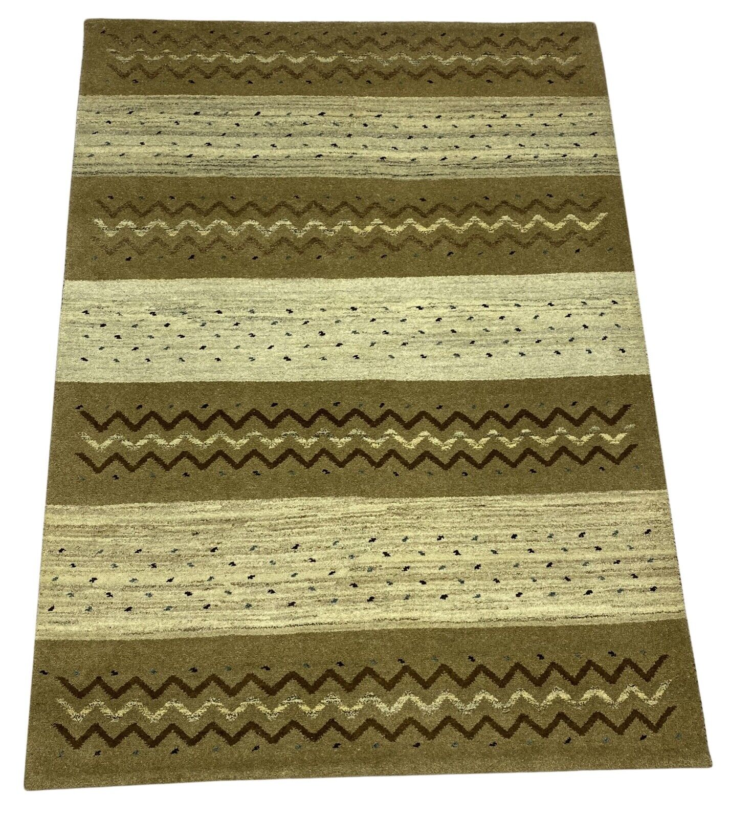 Gabbeh Teppich 100% Wolle Beige Braun Elfenbein Handgeknüpft 174X238 cm WR52