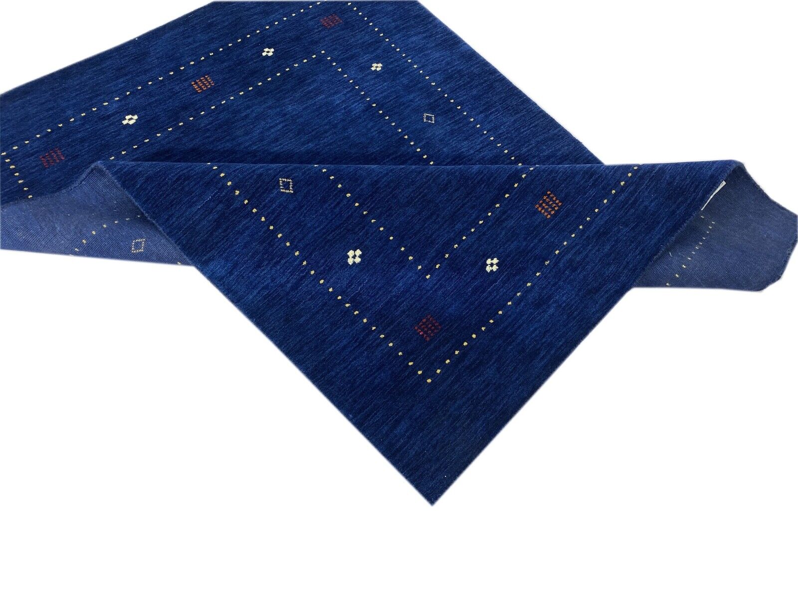 Gabbeh Rug Blue 100% Wool 80x150 cm Handwoven Oriental Rug Lori WR60