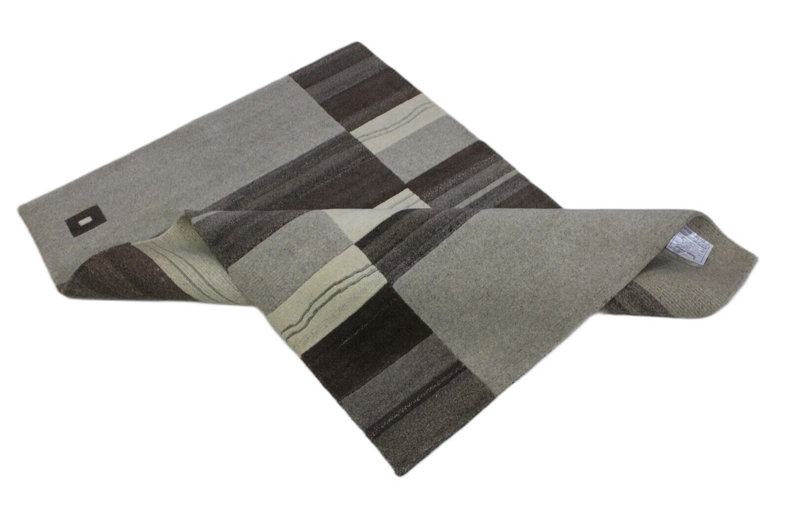 Indo Nepal Teppich Handgeknüpft Grau Beige Braun 120X180 cm Wolle Orientteppich