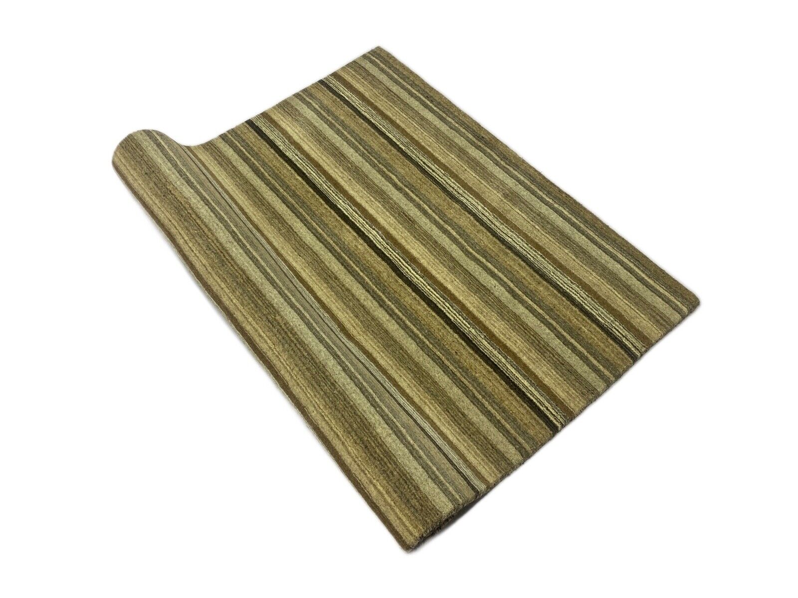 Teppich Gabbeh Beige Braun Grün 100% Wolle loom lori Handgewebt 125x180 cm S29