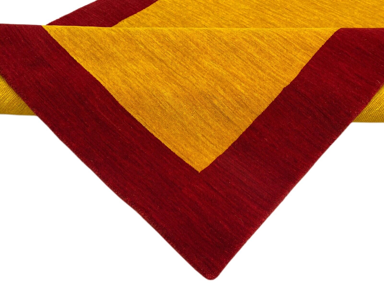 Gold Rot Teppich 100% Wolle Gabbeh 120x180 cm Handgewebt Home Deko WR153