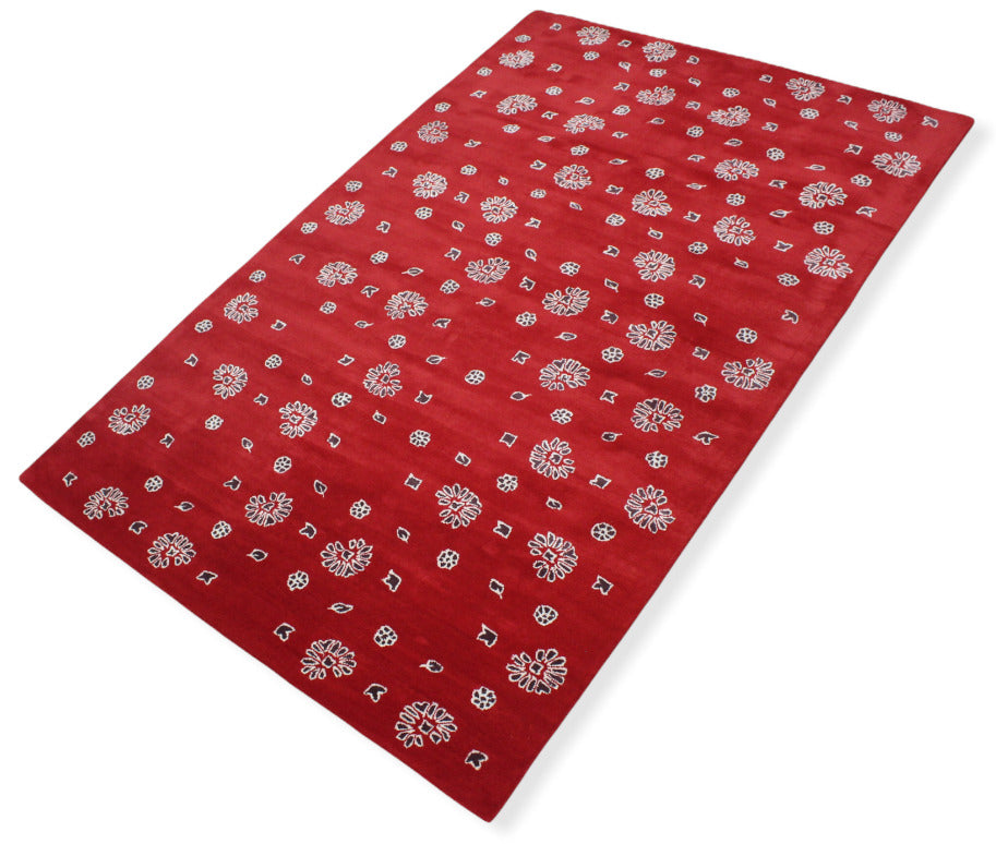 Rot Teppich 200X300 CM 100% Wolle Handarbeit Designer Orientteppich WT2