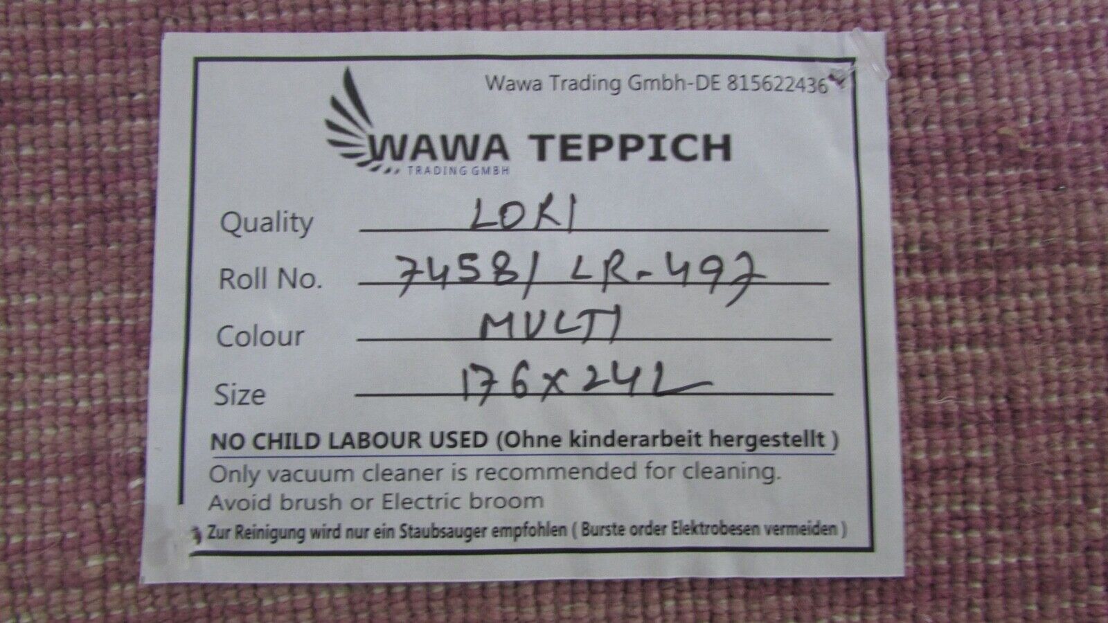 Gabbeh Teppich Rosa Beige 100% Wolle 170x240 cm Loom Handgewebt Lr496