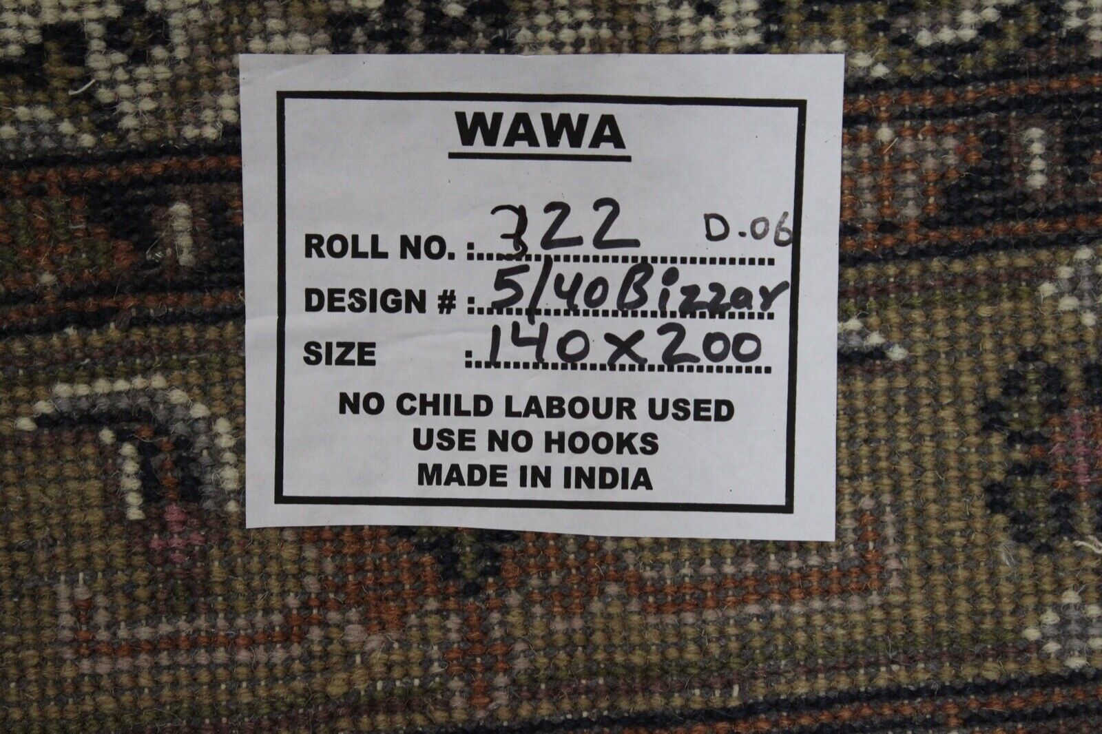 Herati Beige Braun Teppich Wolle Handgeknüpft 100% Schurwolle 140X200 cm D6