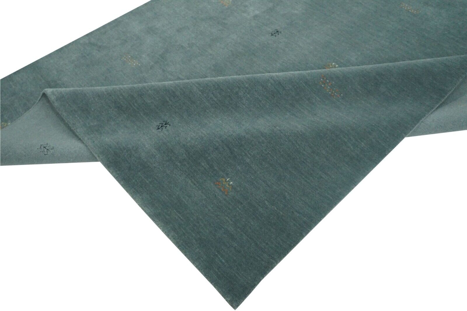 Tappeto Gabbeh Grigio Azzurro 100% Lana 200x300 cm Tessuto a Mano Orientale Lr553