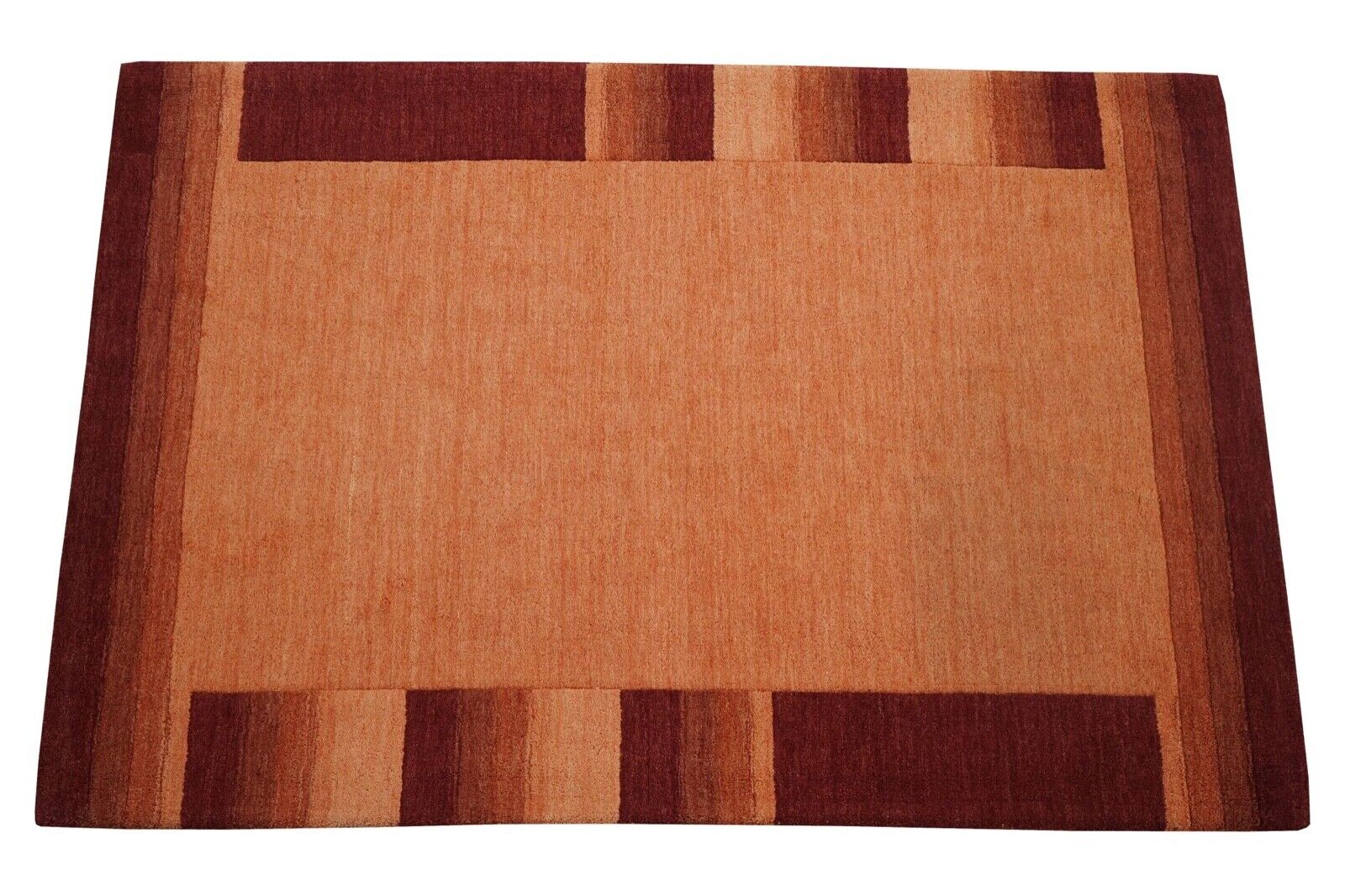 Orange 140X200 cm Teppich 100% Wolle Orientteppich Handgetuftet HT623