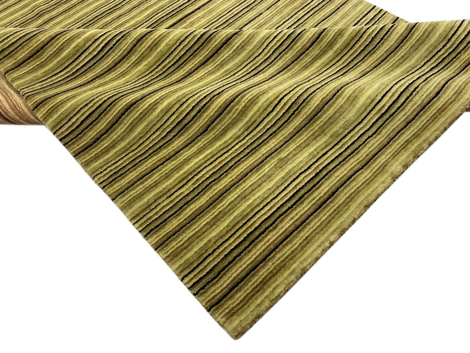 Teppich 100% Wolle Beige Braun Grün Gabbeh lori Handgewebt 142x203 cm S188