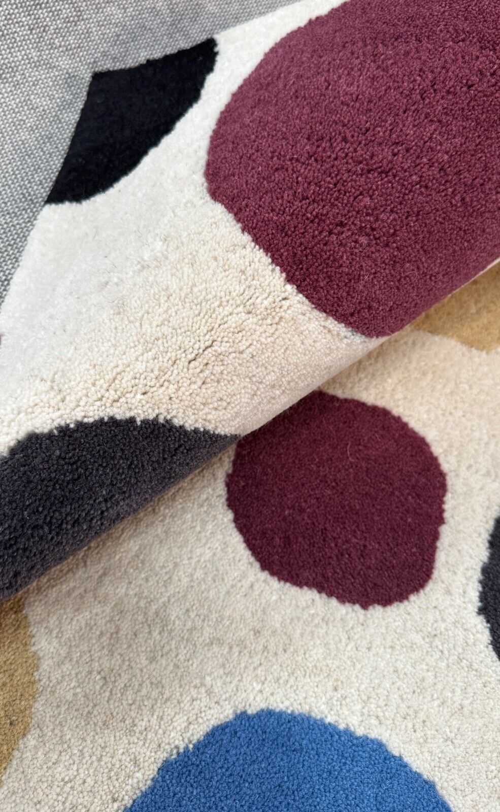 Wohnzimmer Teppich 100% Wolle Beige 200X200 cm Orientteppich Handgewebt CD 2