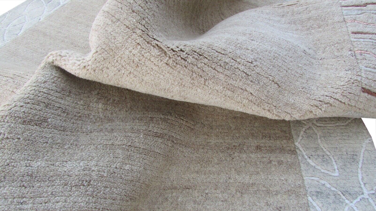 Nepal Teppich Handgeknüpft Beige Braun 100% Wolle Orientteppich 160x228 cm N-21