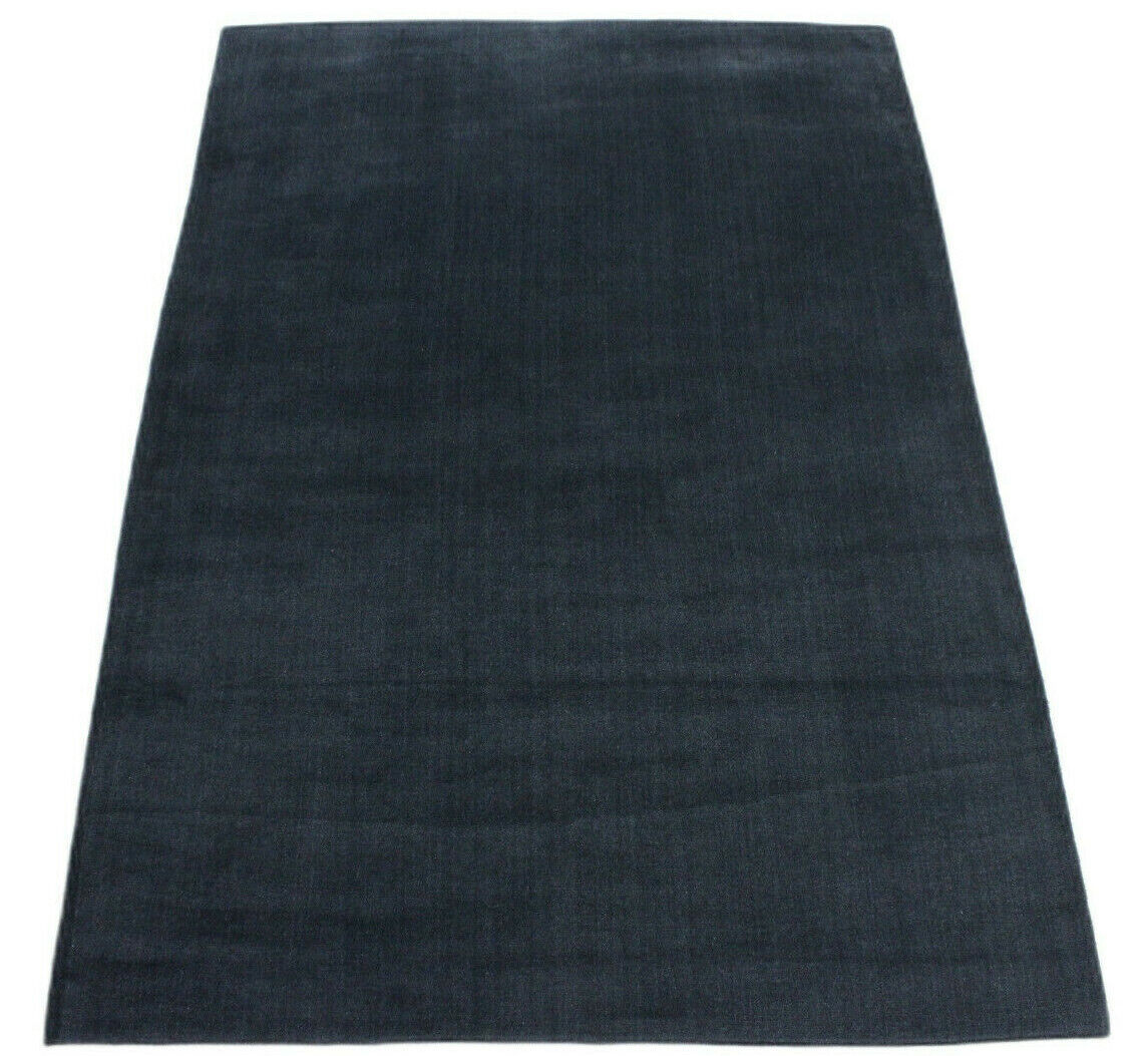 Mørkegråblåt tæppe 100% uld Gabbeh Loom håndlavet 180x260 cm VK12