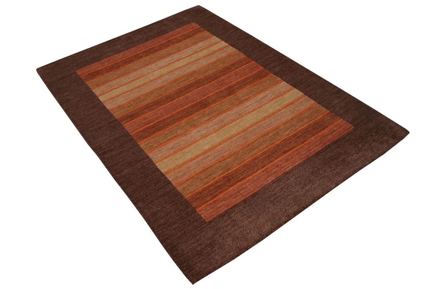 Terracotta 140X200 cm Teppich 100% Wolle Orientteppich Orange Handgetuftet HT596