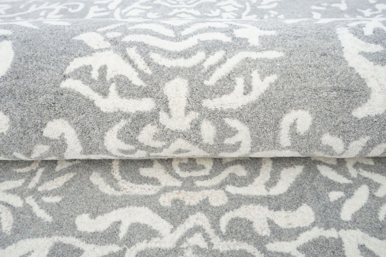 Teppich 100% Wolle Grau Beige 160X230 cm Orientteppich Handgetuftet HT284