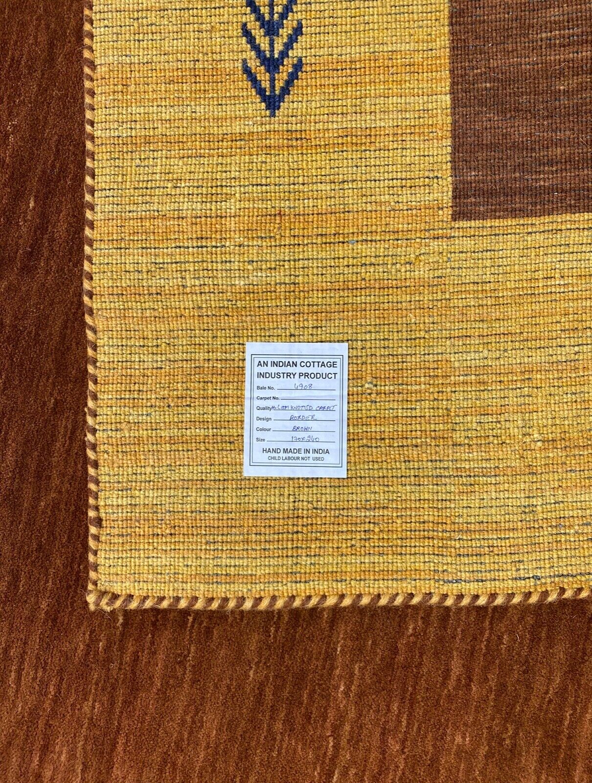 Gabbeh Teppich 100% Wolle 170x240 cm Braun Beige Rot Handgewebt Orientteppich