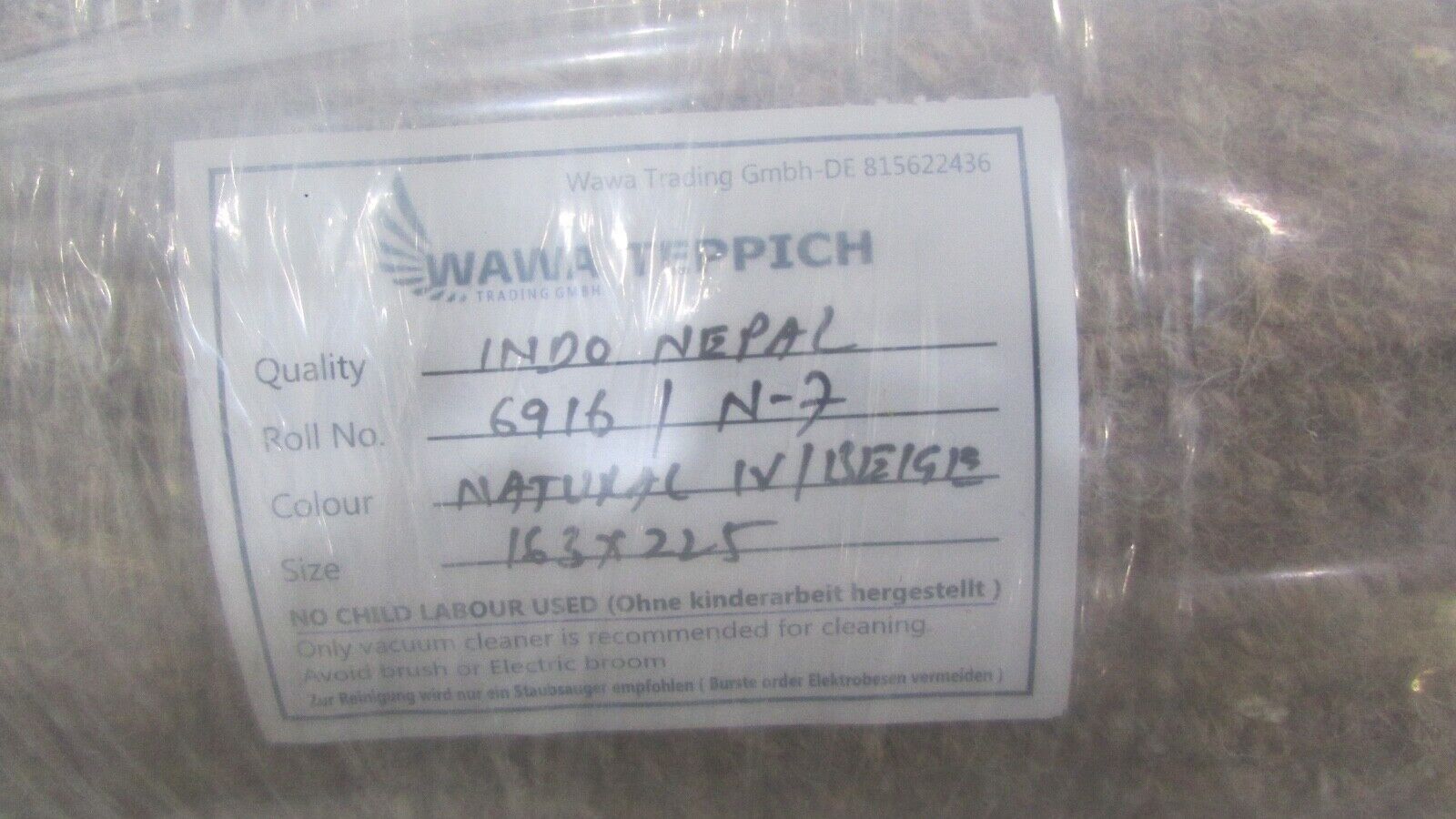 Nepal Teppich Handgeknüpft Braun Beige 100% Wolle Orientteppich 163x225 cm N-7