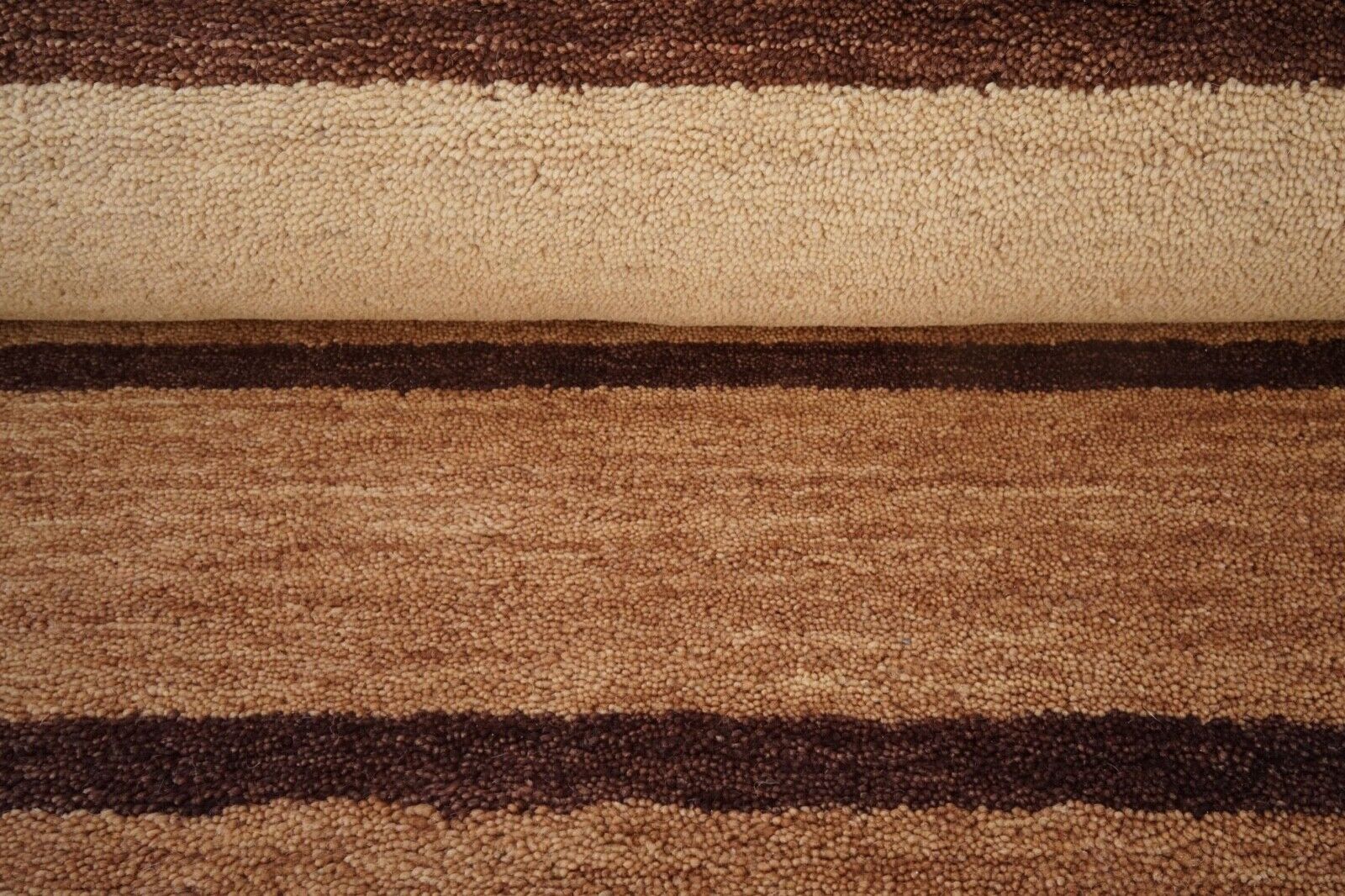 Braun Beige 140X200 cm Teppich 100% Wolle Orientteppich Handgetuftet HT591