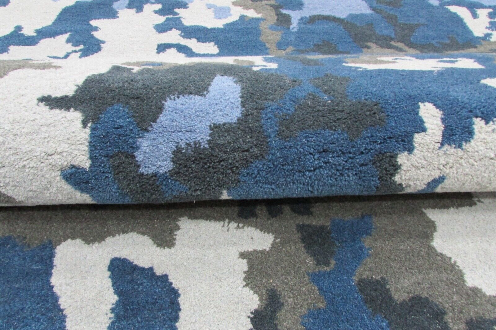 Blue Beige Grey Rug 100% Wool 160X230 cm Modern Hand-Tufted T905 
