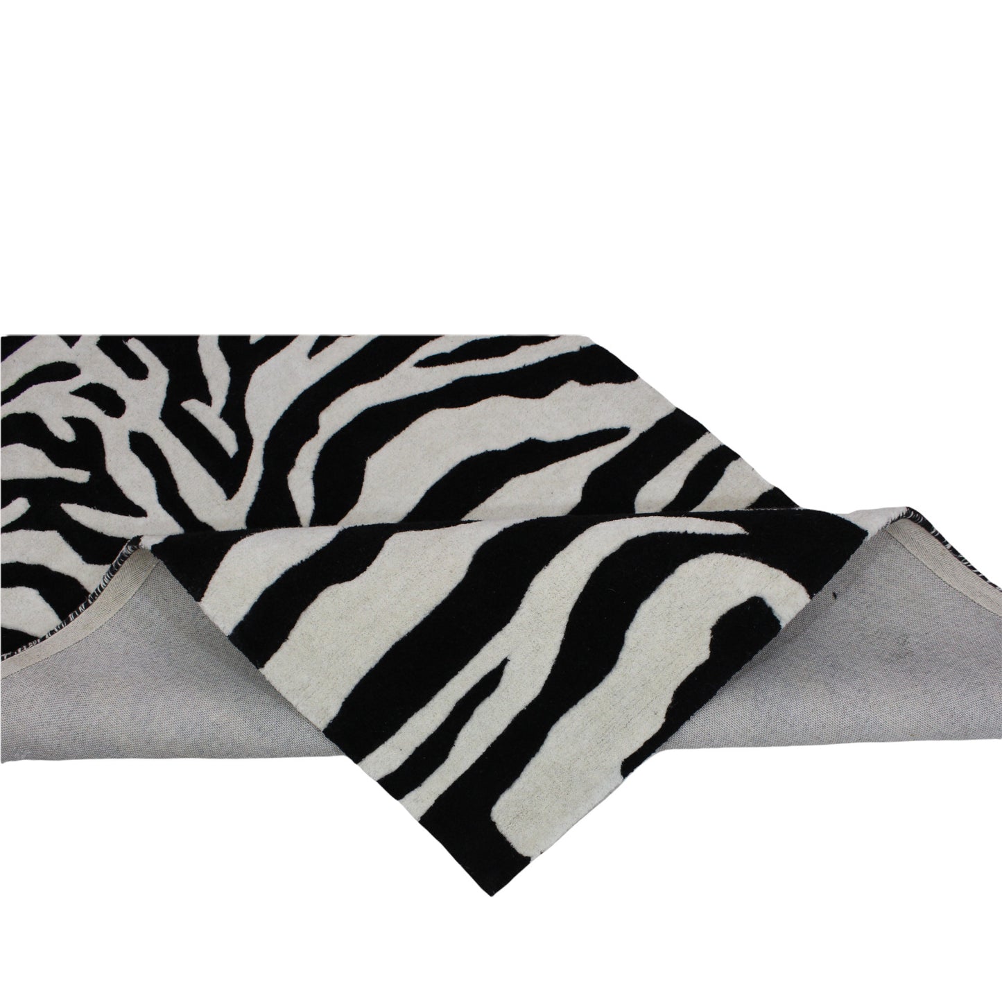 Schwarz Beige 100% Wolle  Teppich 120X180 CM Handarbeit Handgetuftet ME5