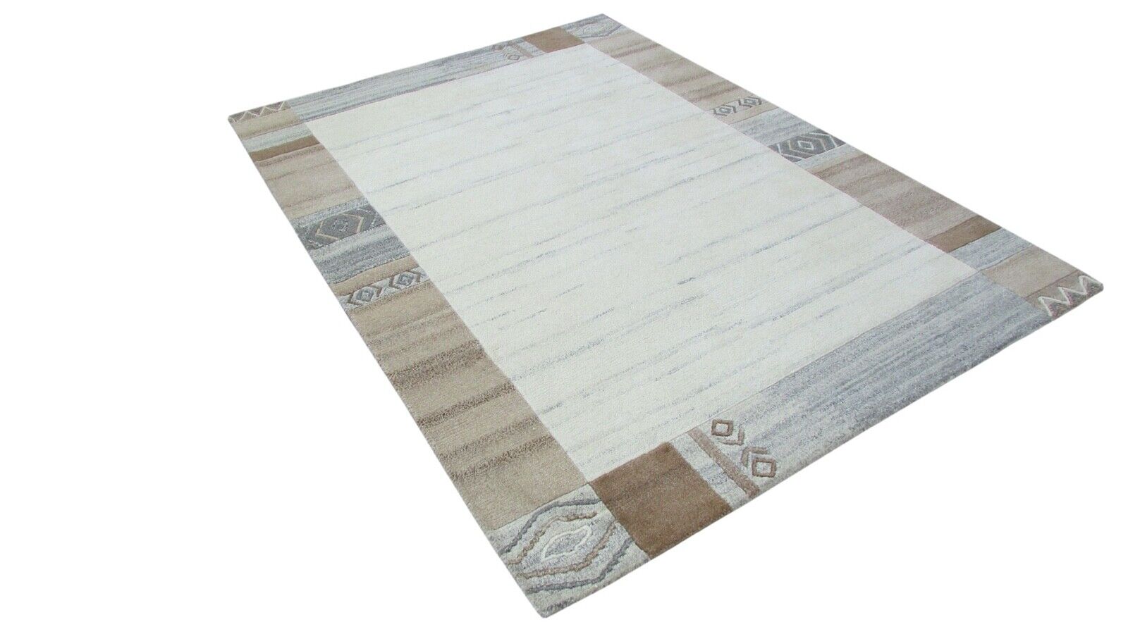 Nepal Teppich Handgeknüpft Beige 100% Wolle Orientteppich Braun 160X220 cm N-147