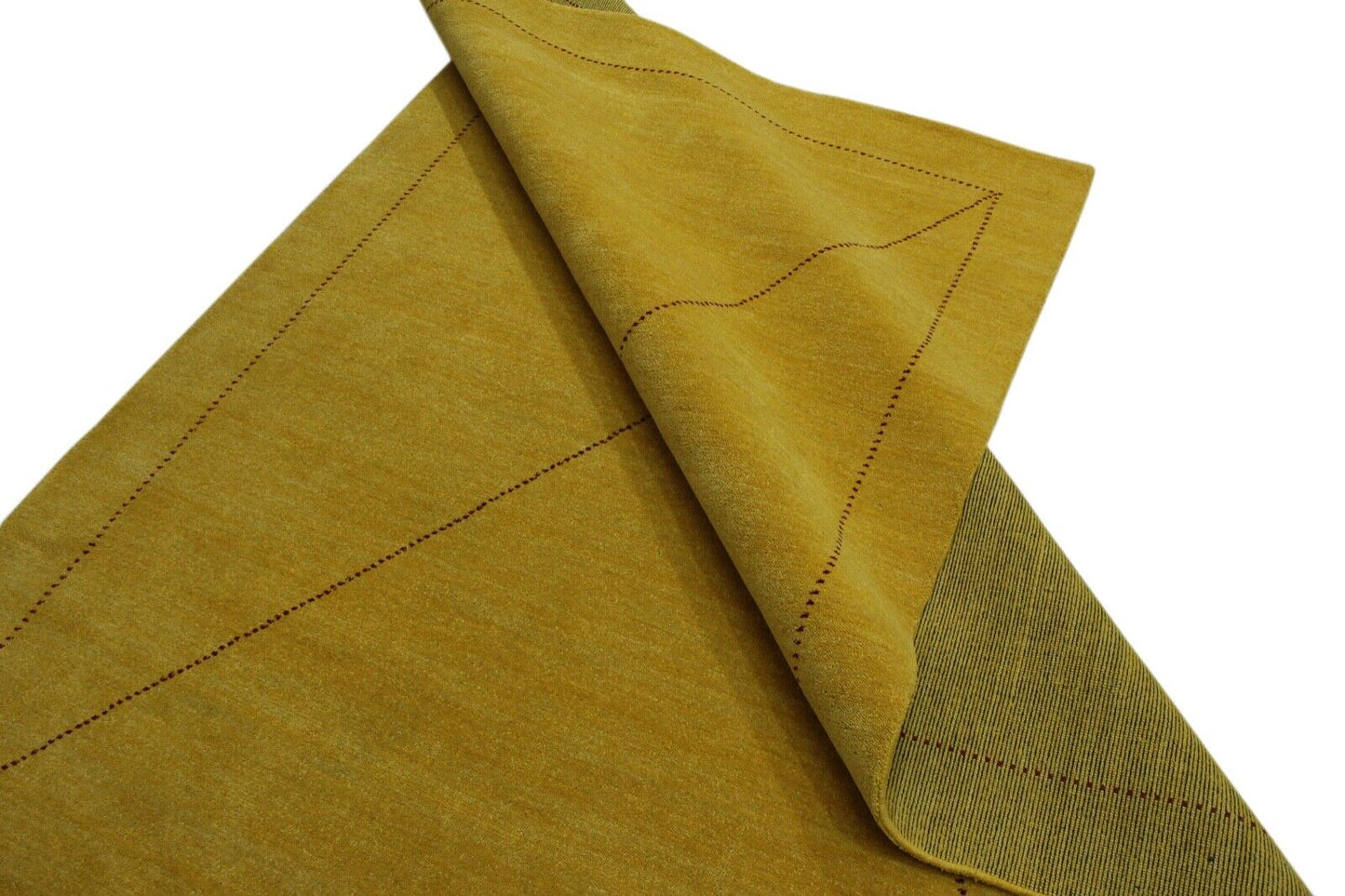 Gold Teppich 200x300 cm Gabbeh 100% Wolle Handgewebt Lori Buff Gelb G630